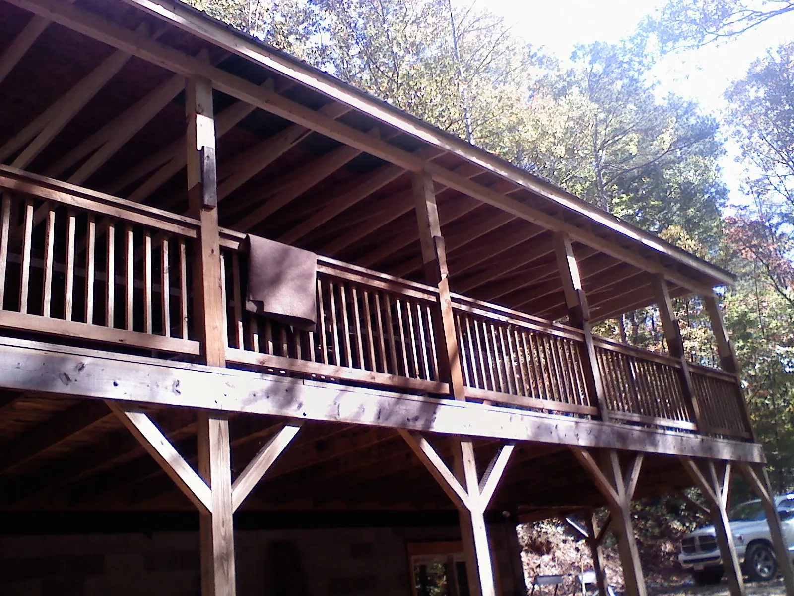 Timber framing under a new elevated porch and deck — Roof Leak Repair in Stanfield by Roofing Brothers